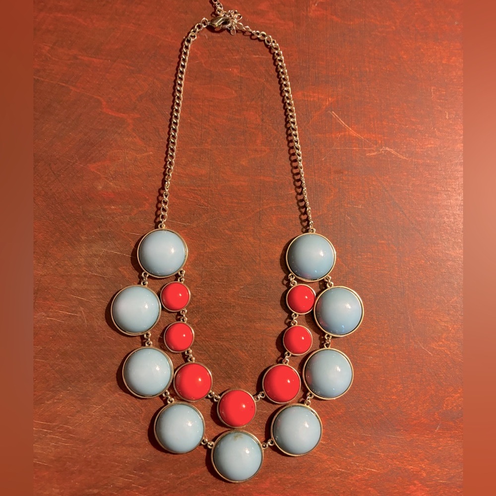 Turquoise and red chunky necklace